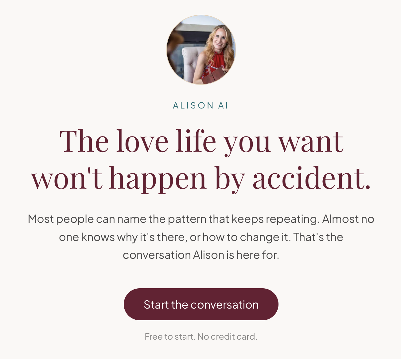 AlisonAI guided relationship experience screenshot